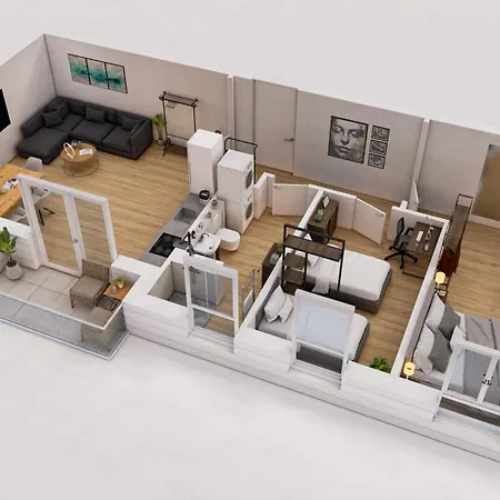 Tomsflat - 3 Rooms, Kitchen, Workspace, Highspeed Wifi, Washer & Dryer, Balcony